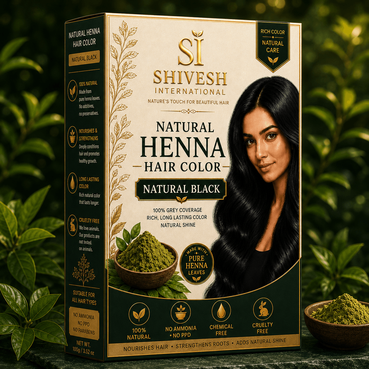 Natural Black Henna Hair Color