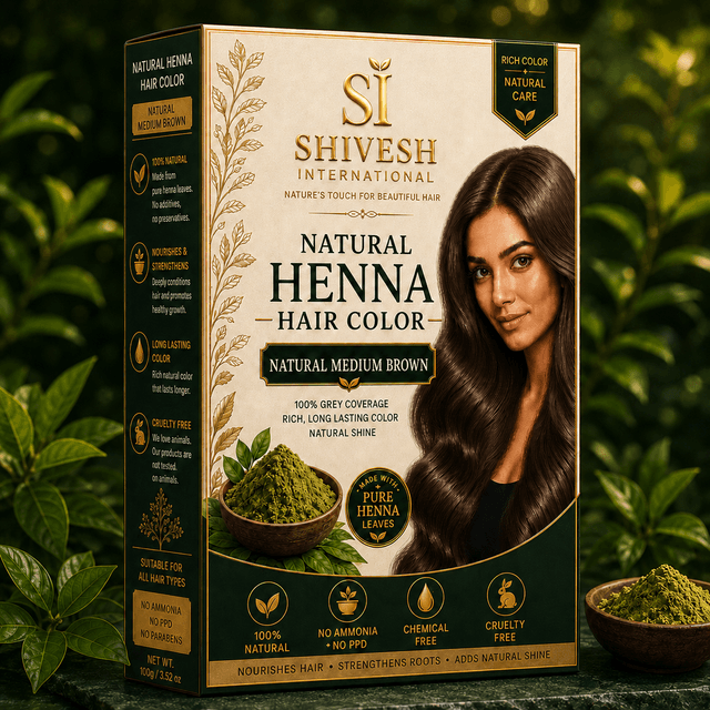 Natural Medium Brown Henna Hair Color