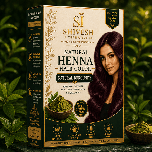 Natural Burgundy Henna Hair Color