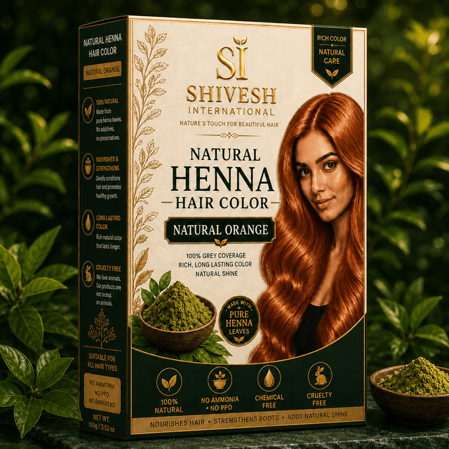 Natural Orange Henna Hair Color