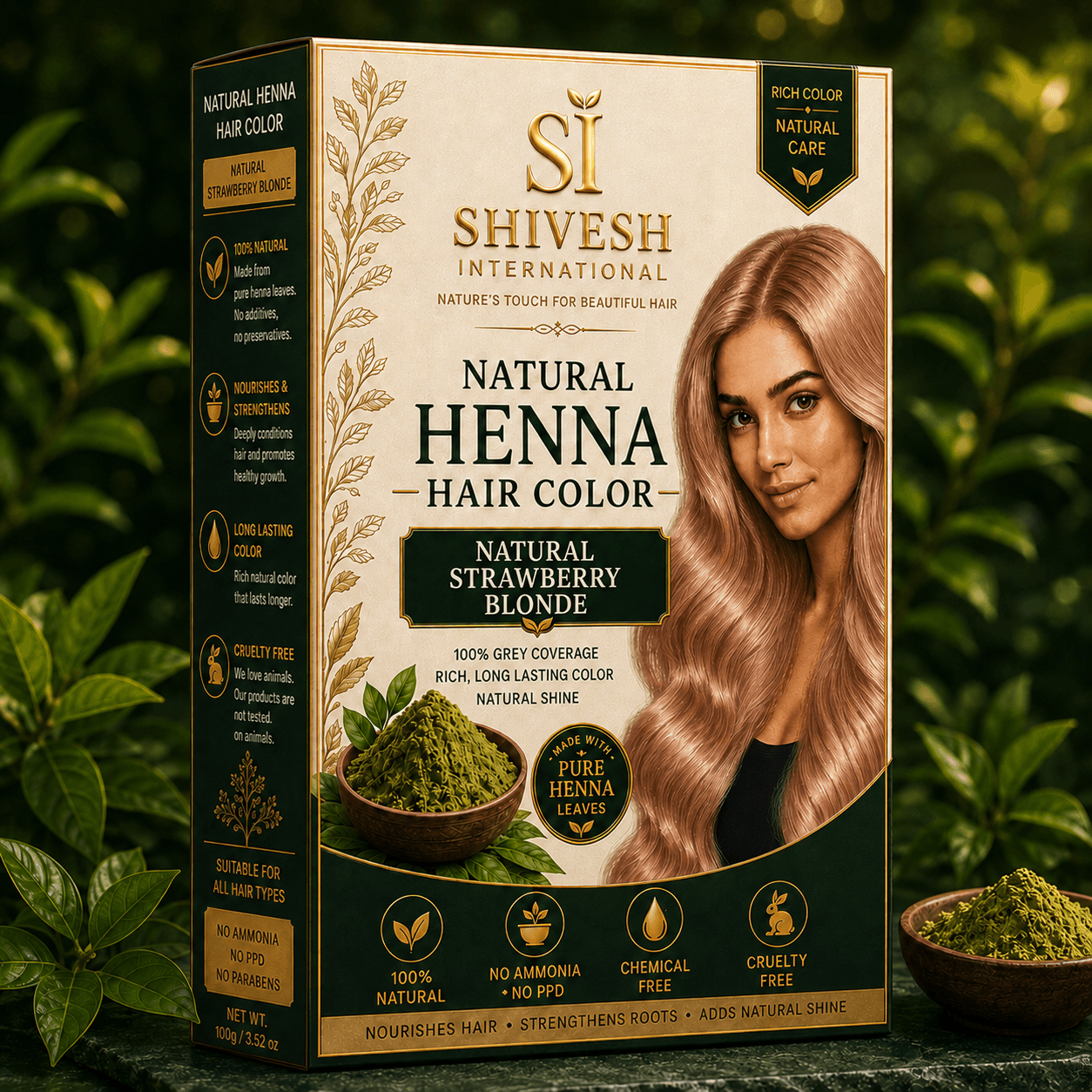 Natural Strawberry Blonde Henna Hair Color