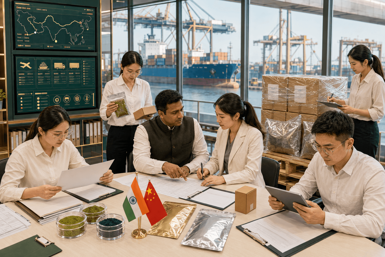 India-to-China natural product shipment and documentation coordination