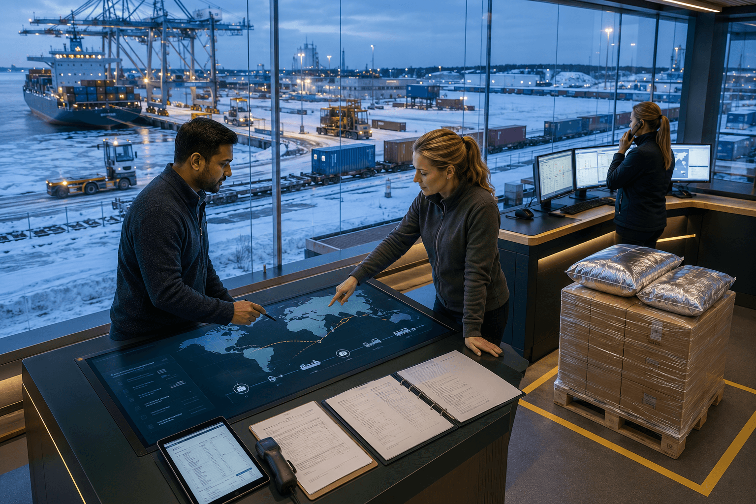 India-to-Finland export coordination for natural products through Finnish sea and rail logistics