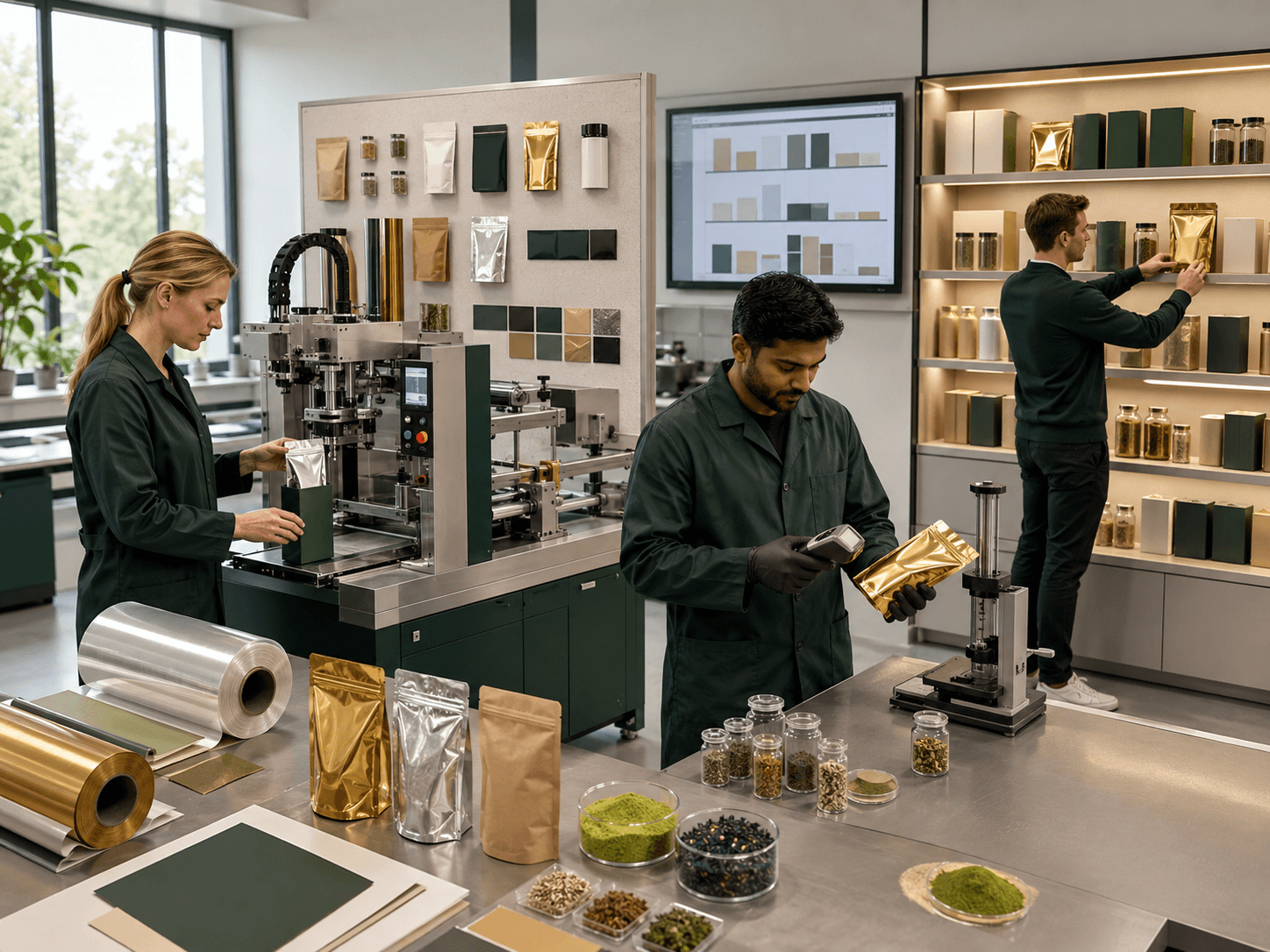 German packaging engineering lab developing private-label formats for natural products