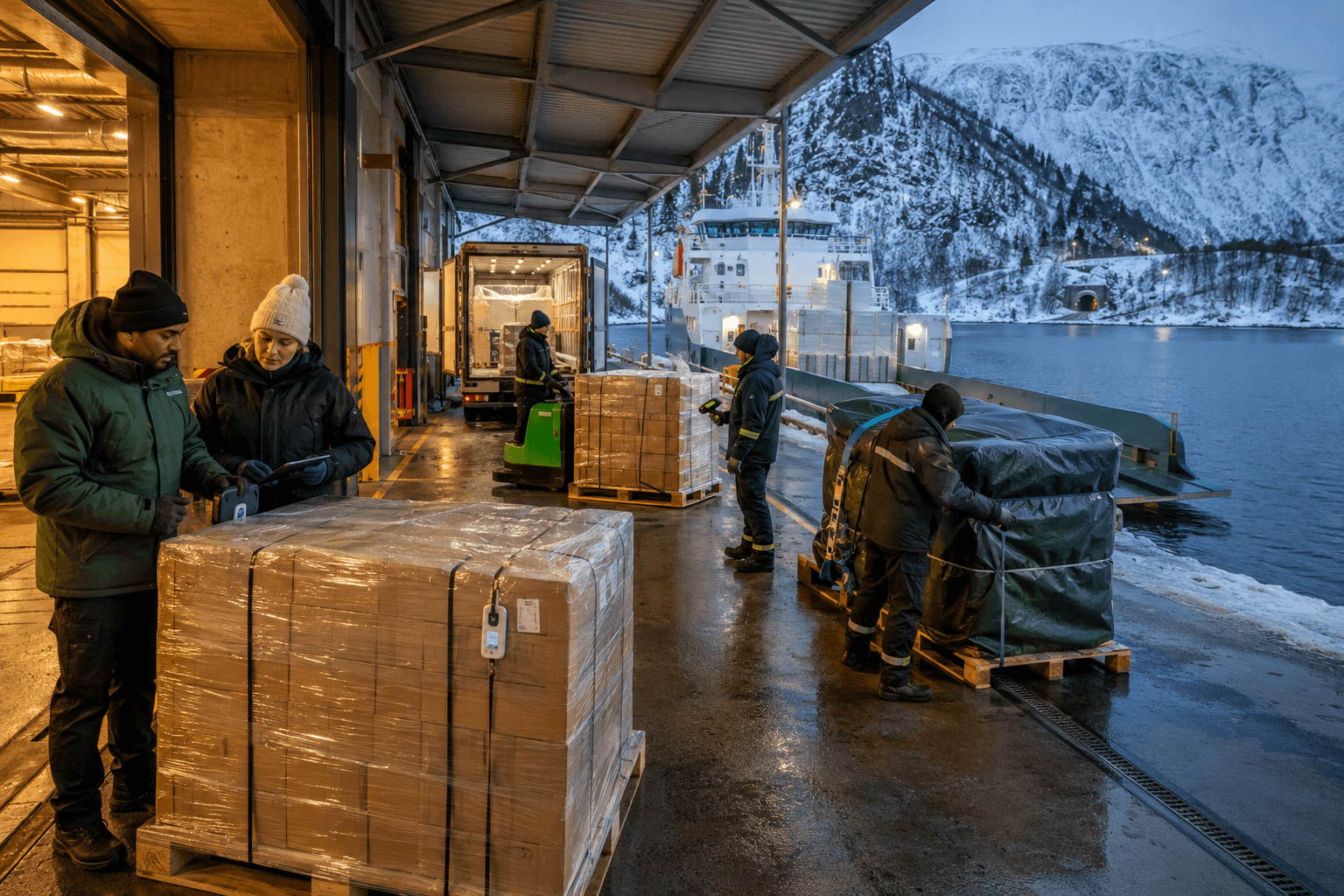 India-to-Norway shipment coordination with Baltic port, road and rail distribution context