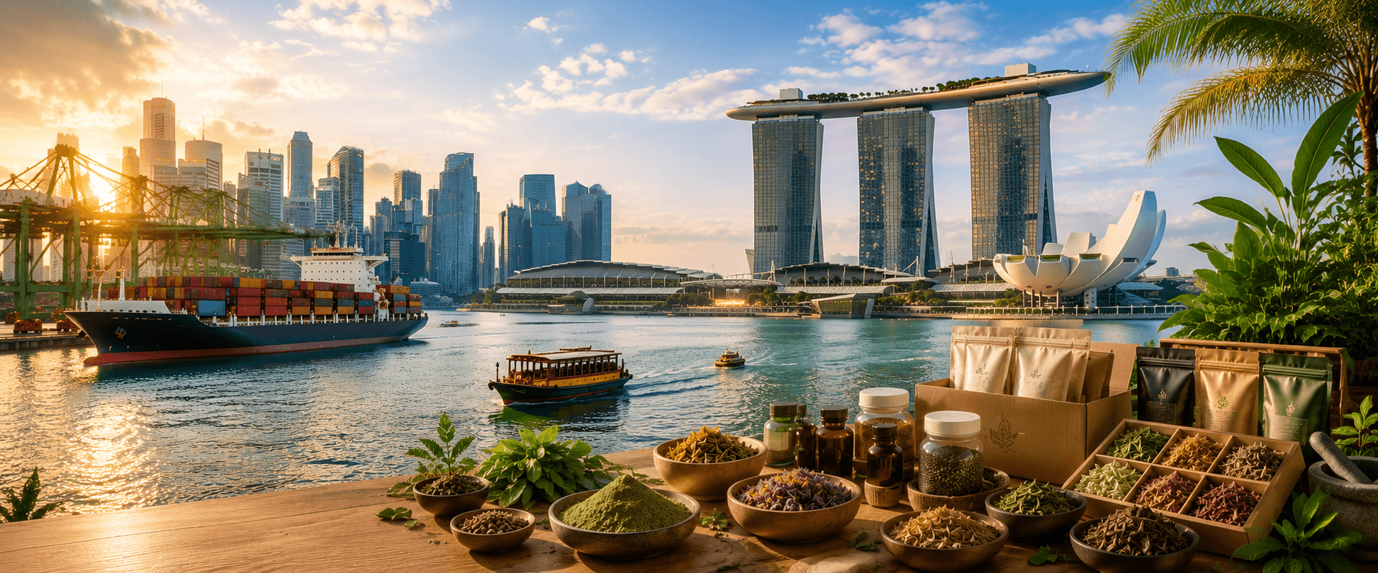 Indian henna, indigo, herbs and spices prepared for professional supply to Singapore