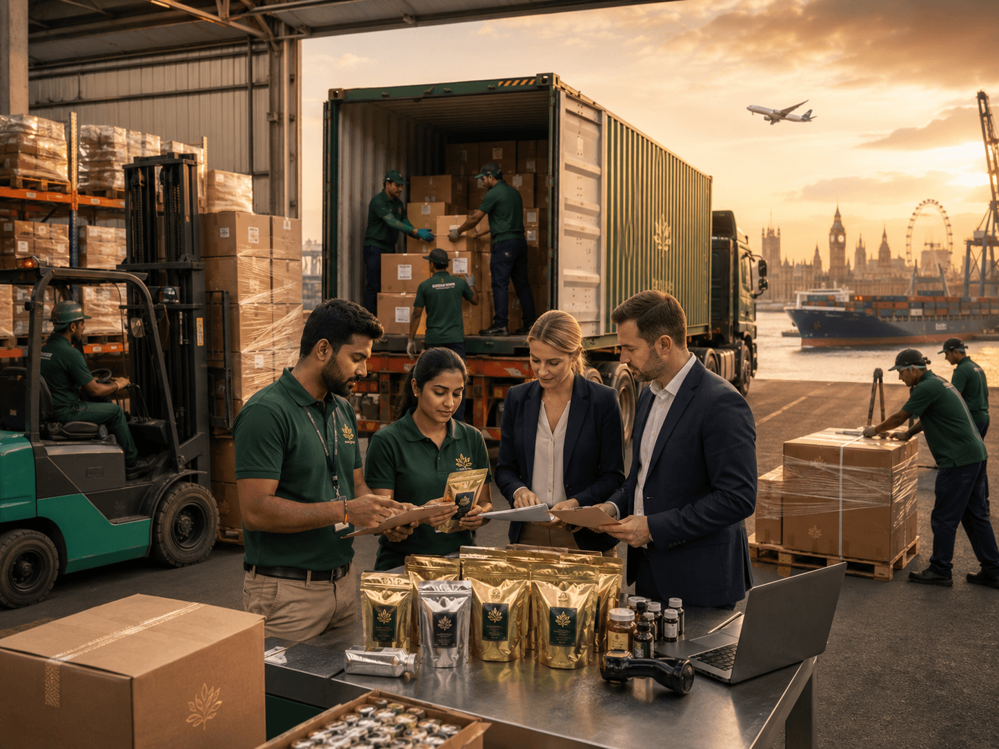 India-to-UK natural-products export documentation and shipment coordination