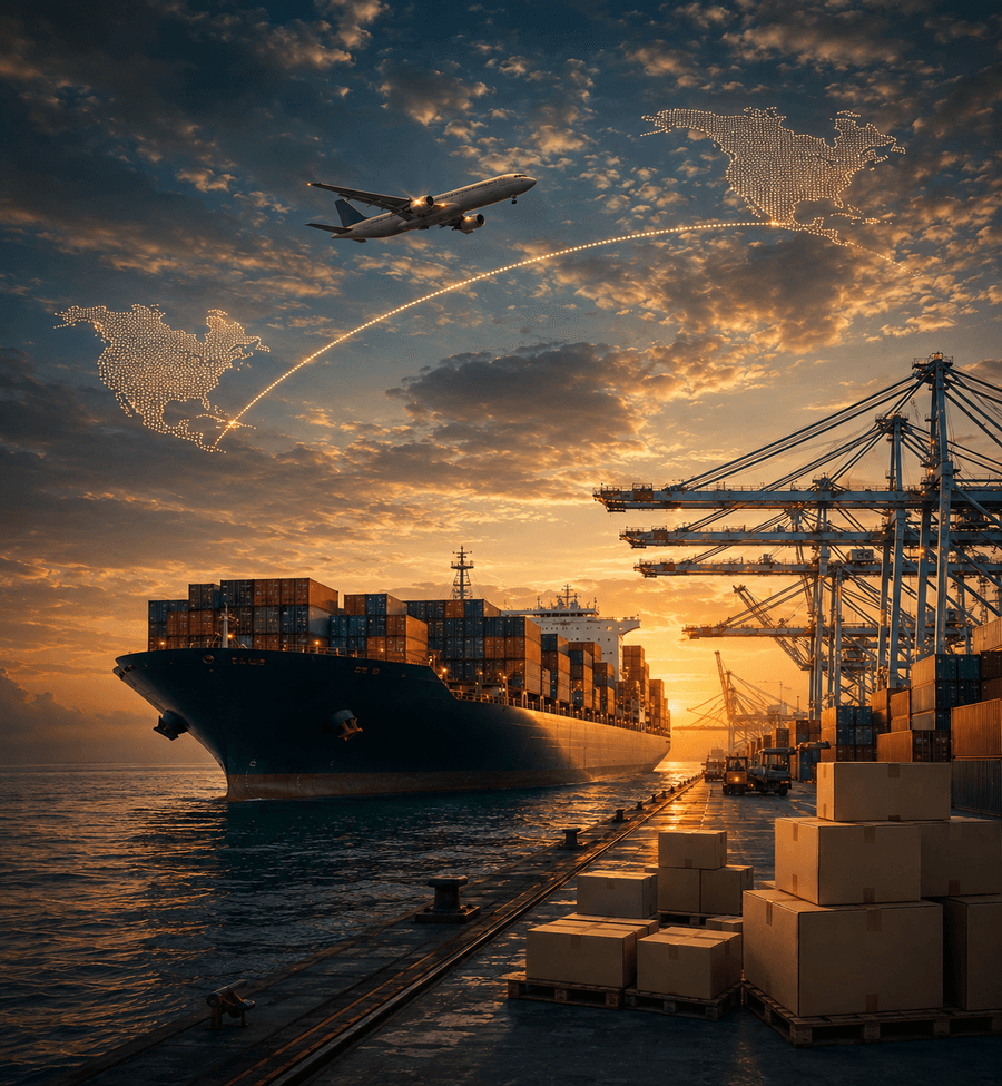 Natural products export shipment documentation and logistics coordination from India to USA