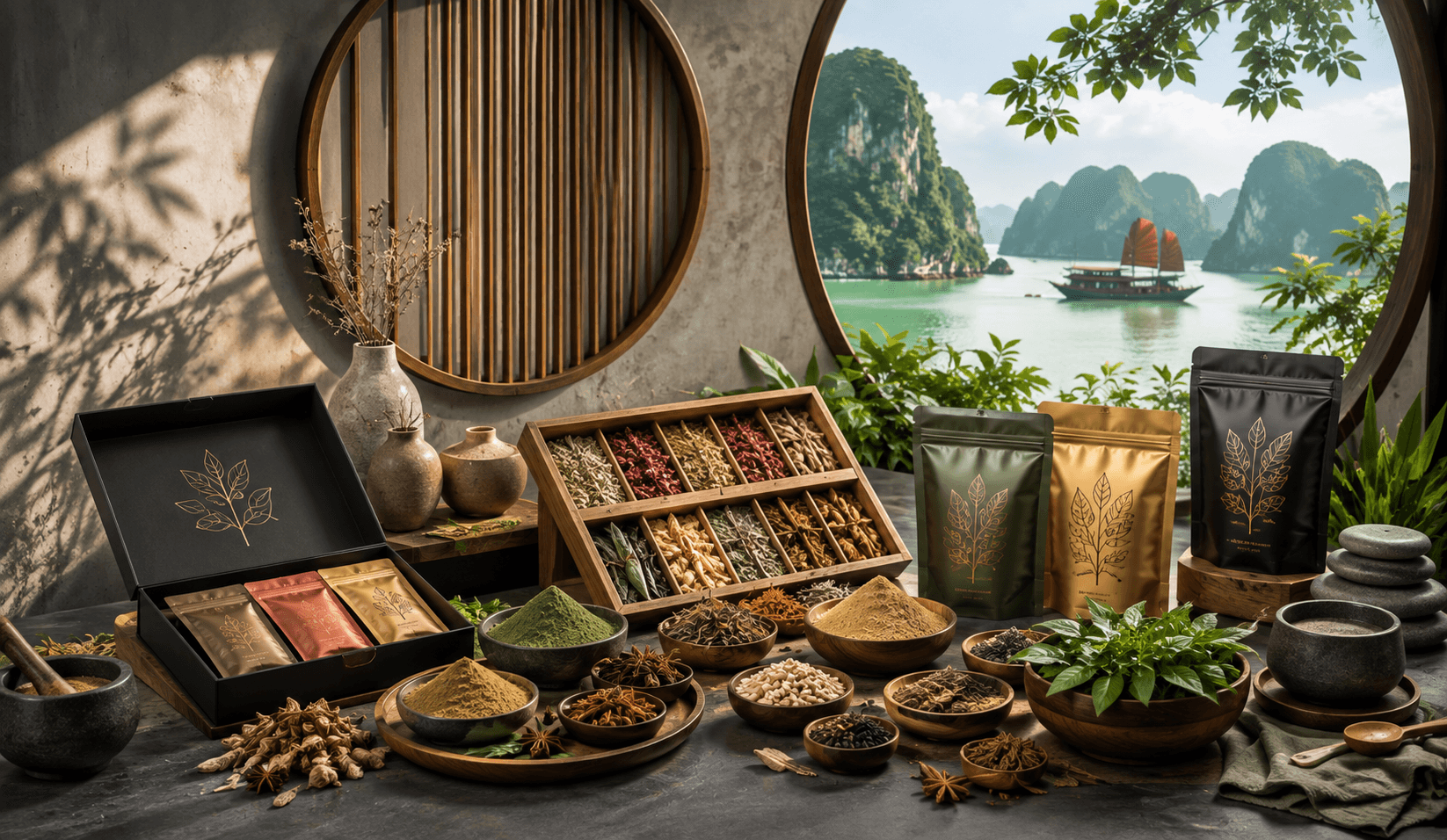 Indian henna, indigo, herbs and spices prepared for professional supply to Vietnam