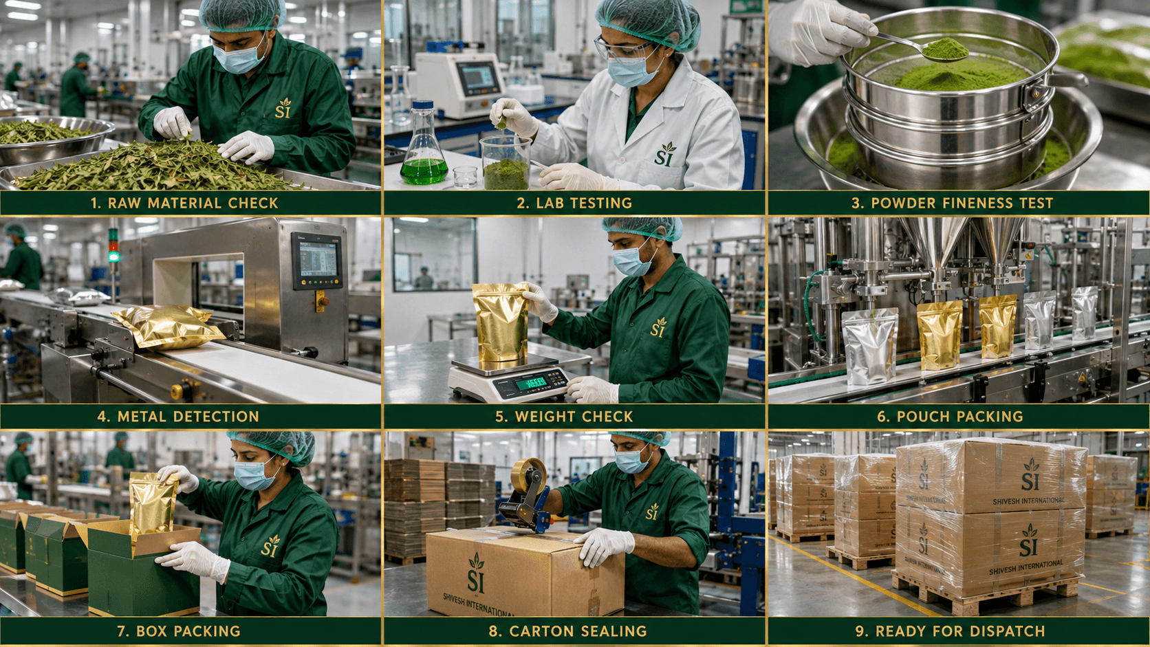 Quality control and professional packing operations