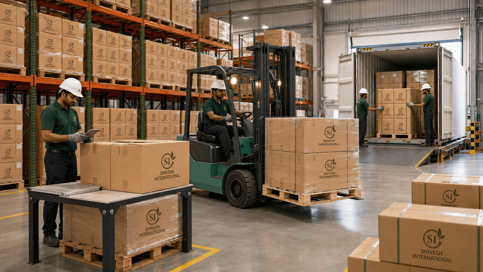 Warehouse export packing and dispatch preparation