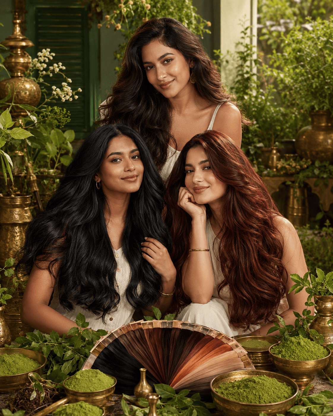 Natural Henna Hair Colors collection with 17 botanical hair-colour shades plus one treatment